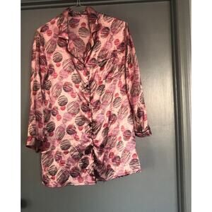 Bed of Roses Pink geometric Sleep Shirt LARGE